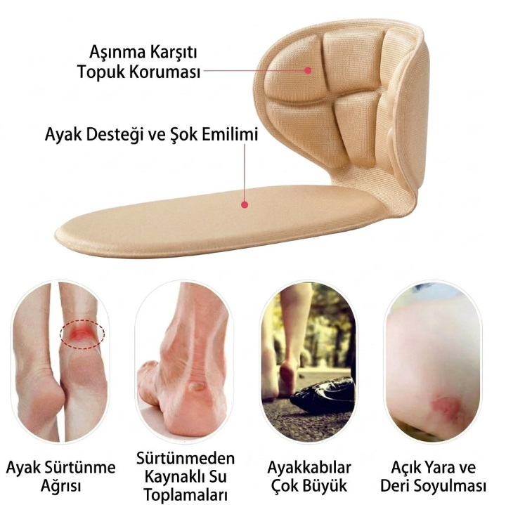 Topuk Vurma Önleyici Ve Daraltıcı Ayakkabı Pedi
