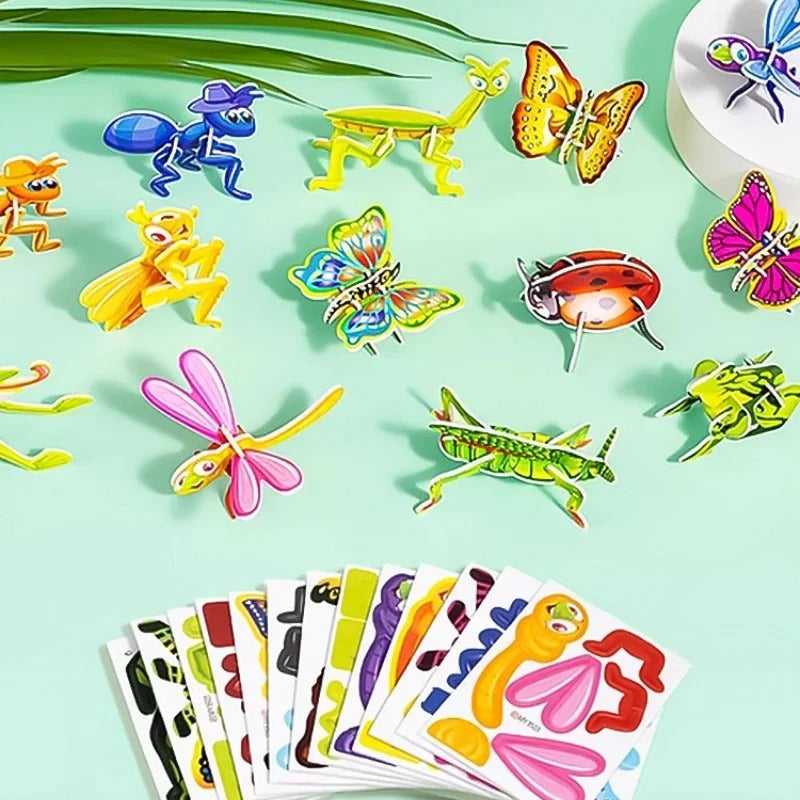 Sepetvakti™ Eğitici 3D Hayvan Figürlü Puzzle Oyuncak - Çocuk Maket Aktivite Seti