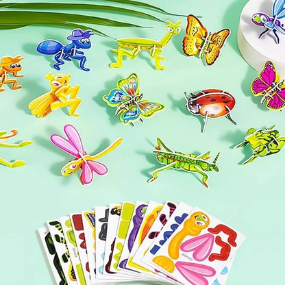 Sepetvakti™ Eğitici 3D Hayvan Figürlü Puzzle Oyuncak - Çocuk Maket Aktivite Seti