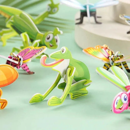 Sepetvakti™ Eğitici 3D Hayvan Figürlü Puzzle Oyuncak - Çocuk Maket Aktivite Seti