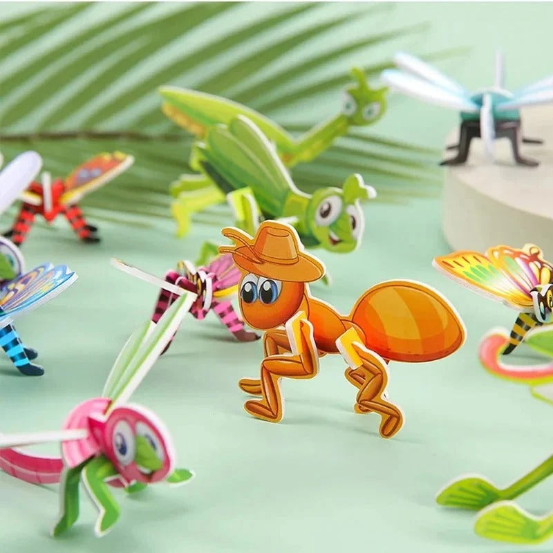 Sepetvakti™ Eğitici 3D Hayvan Figürlü Puzzle Oyuncak - Çocuk Maket Aktivite Seti